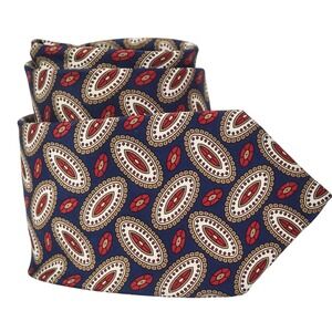 JOS. A. BANK Executive Collection Silk Necktie Designer Navy Ovals Handmade